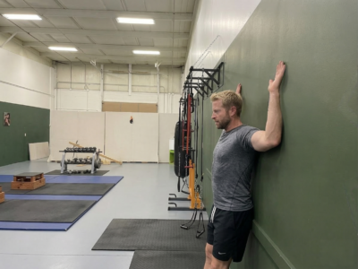 This exercise takes about five minutes and can be done before any workout or at your desk during a break.