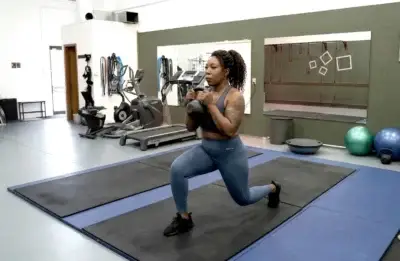 Woman over 45 performing split squats